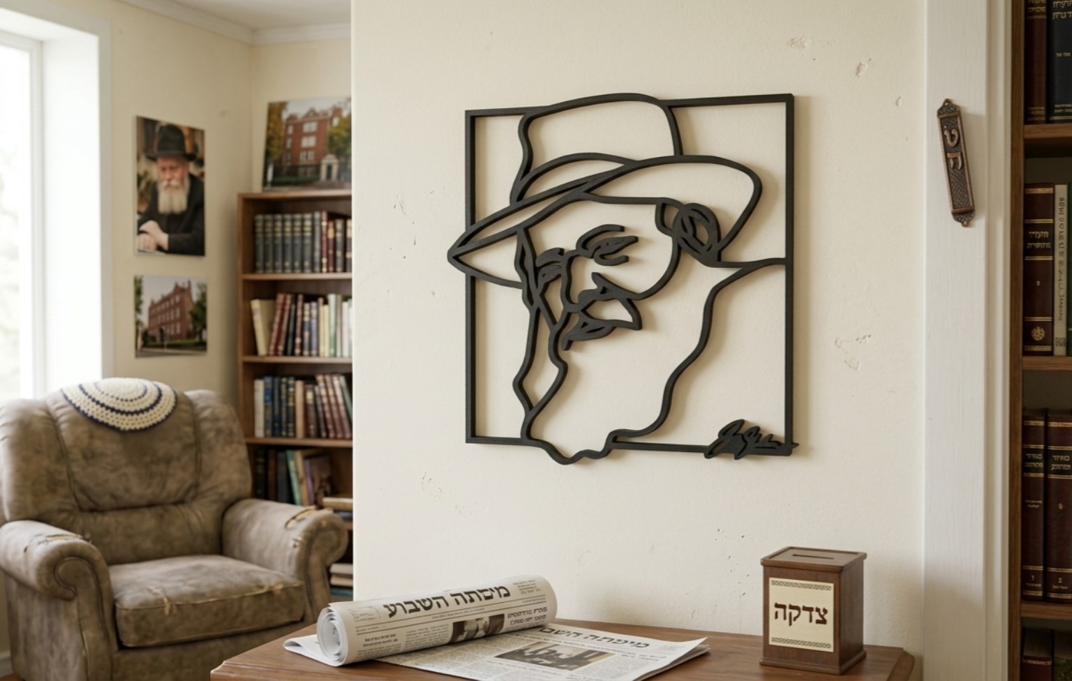 יצירת קיר מודפסת בתלת־ממד במסגרת קווית