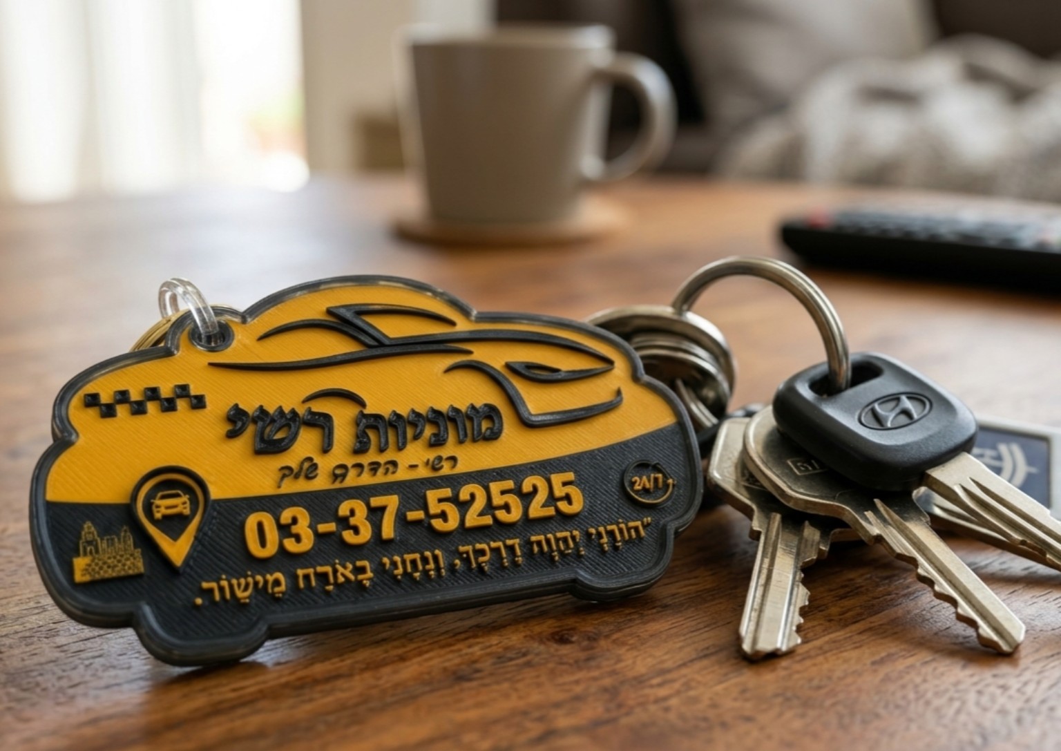 מחזיק מפתחות ממותג לעסק מוניות